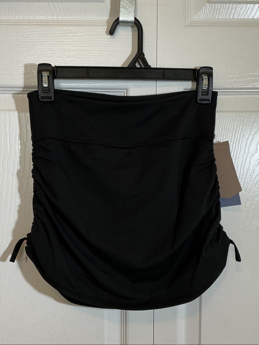 Avia Black Ruched Mini Skirt with Side Ties - Picture 1 of 6